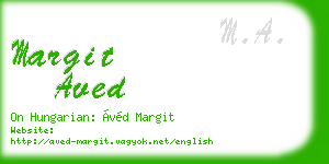 margit aved business card