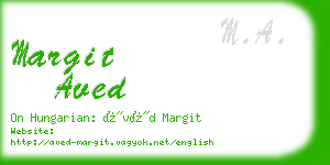 margit aved business card